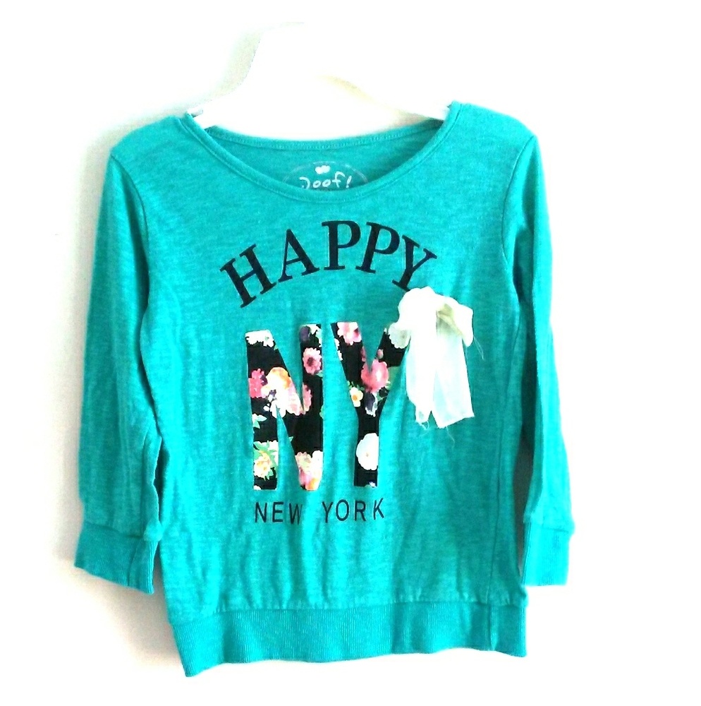 A teal poof! Long sleeved shirt